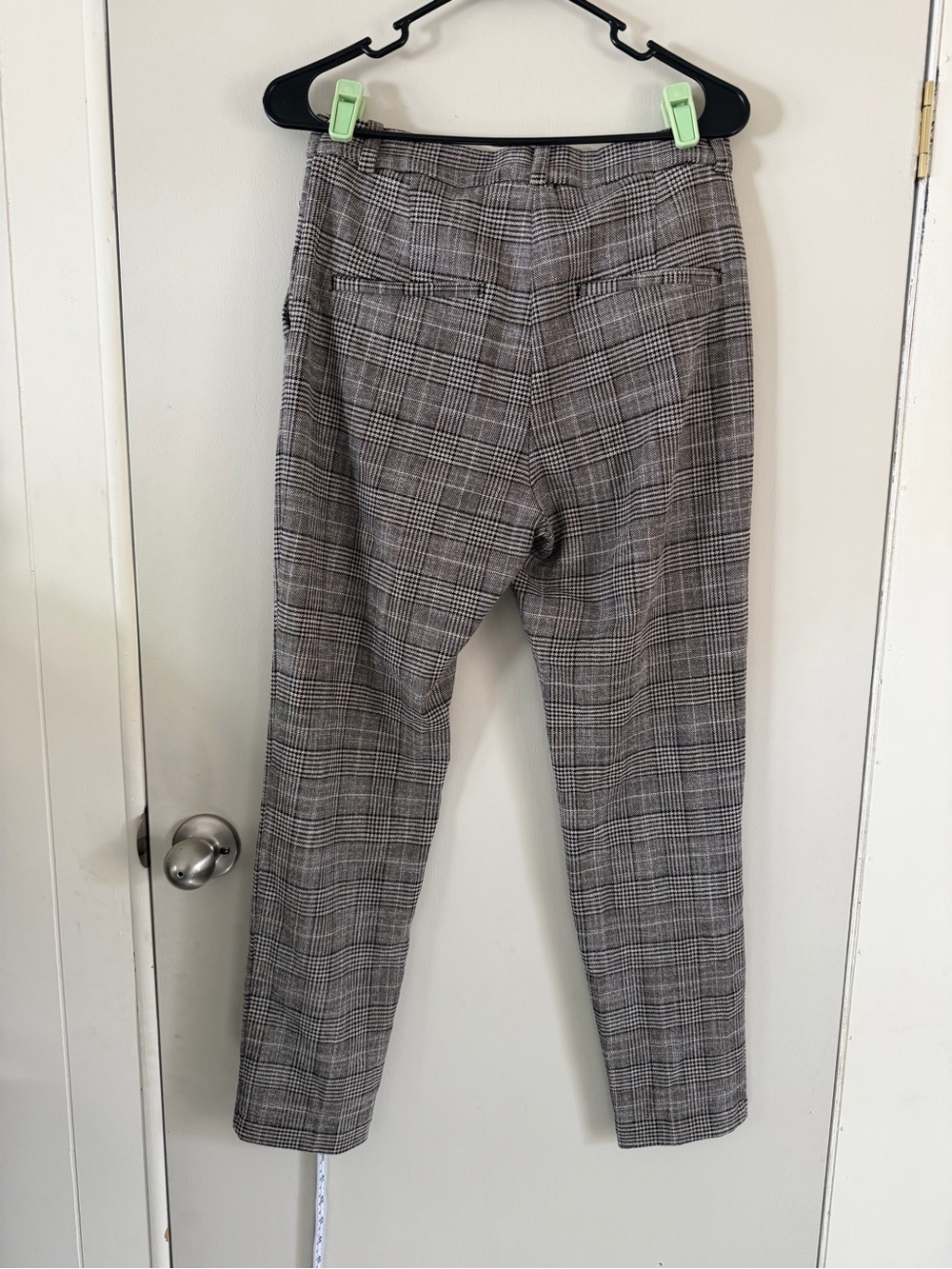 Plaid Slim Fit Pants in Gray